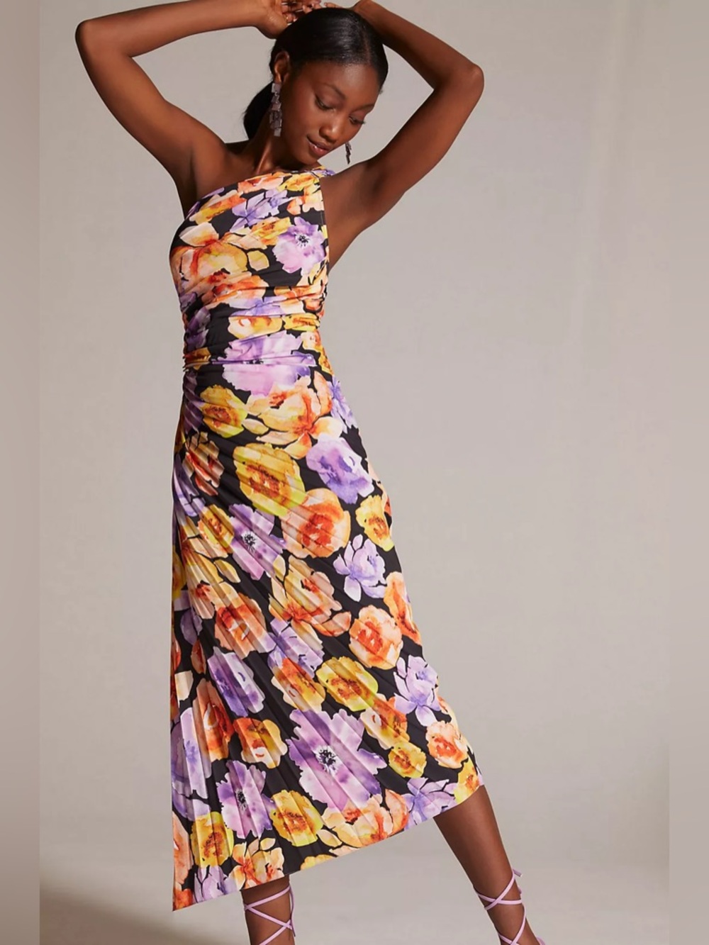 NWT Anthropologie Geisha Designs Asymmetrical Hem Midi Dress